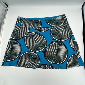 Patagonia Mini Skirt Blue Tidal Womans S‎ Tropical Palm Cotton Beach Hiking Boho